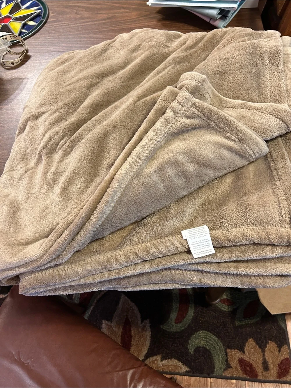 Plush Microfiber Throw Blanket - Taupe